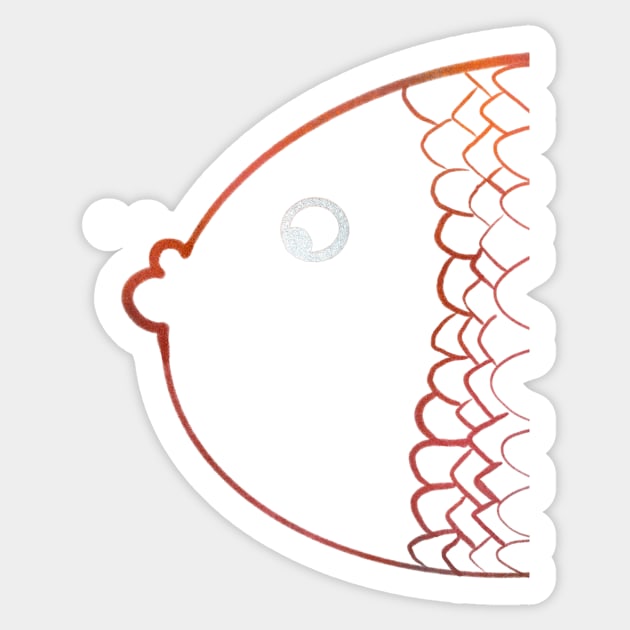 Colorful karp rainbow red Sticker by Uwaki